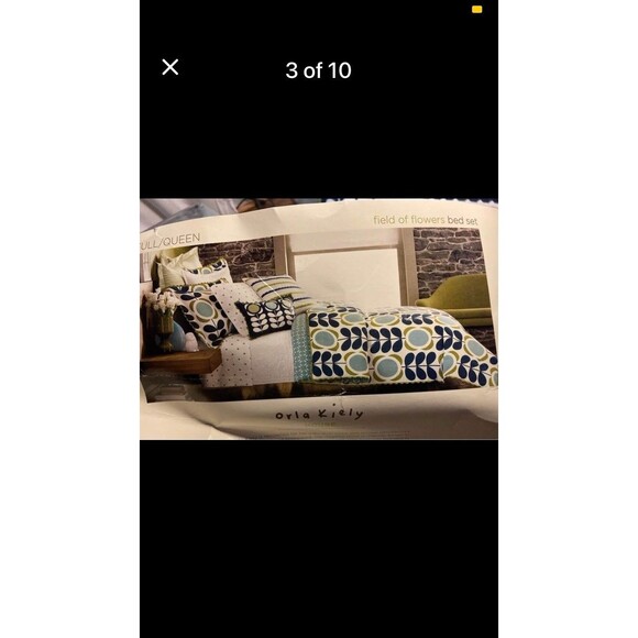 Orla Kiely Queen Hippy Mod Flower Comforter 2 Pillow Cases & 2 Throw Pillows NEW - Picture 3 of 9